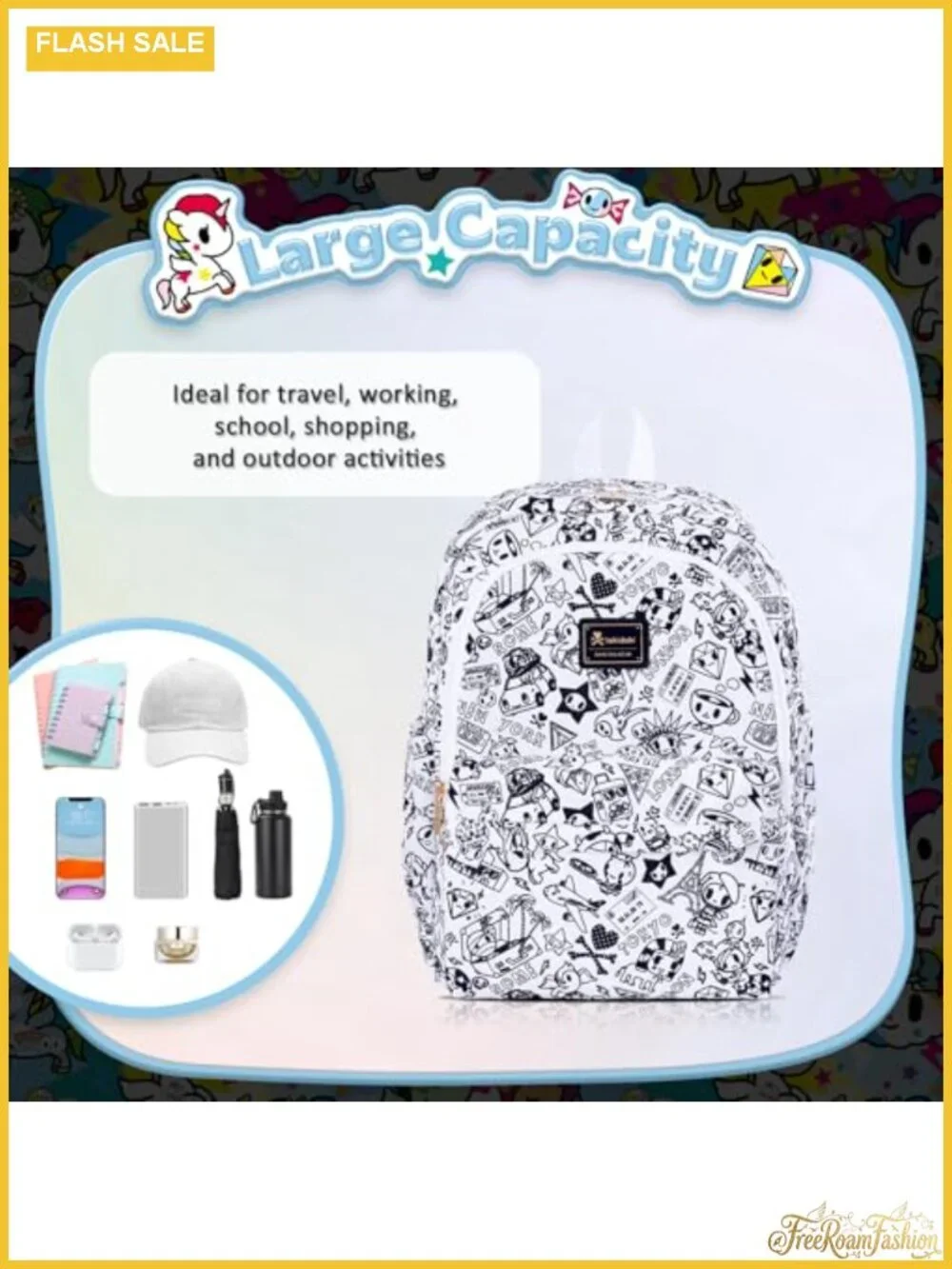 Canvas Daypack Backpack with Laptop Compartment, Travel Work Casual